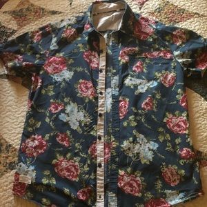 7 diamond Floral button up men’s